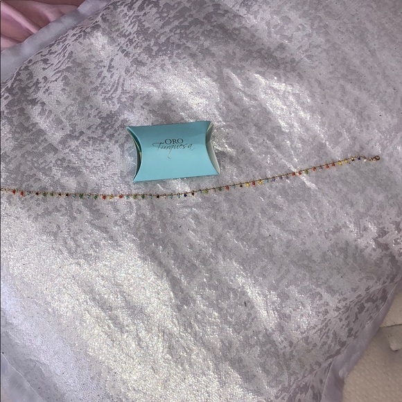 Multi-Color Gold Plated Choker Necklace - Picture 4 of 4